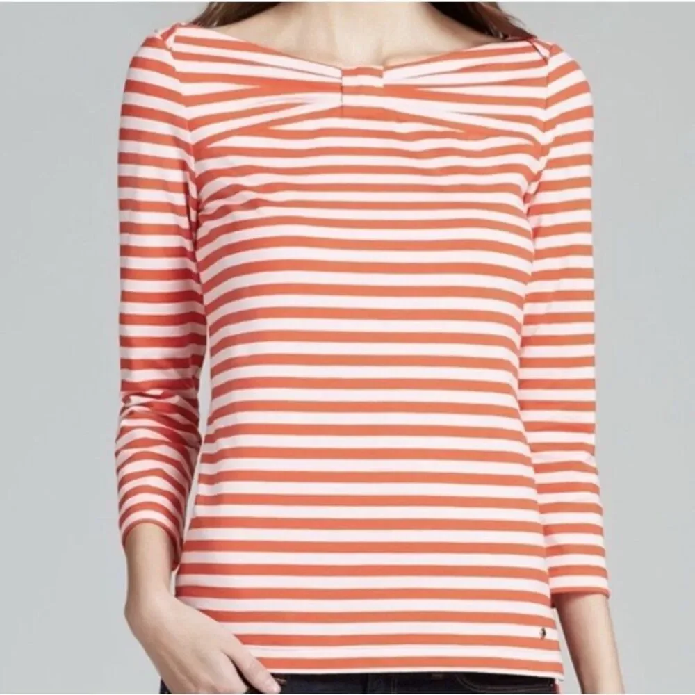✨Kate Spade Wheaton Red & Pink Striped Bow Sz Small Top✨